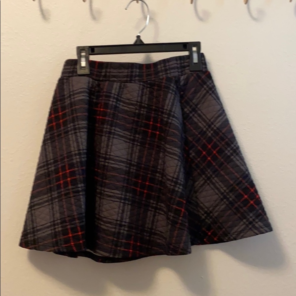 Quilted, plaid skirt